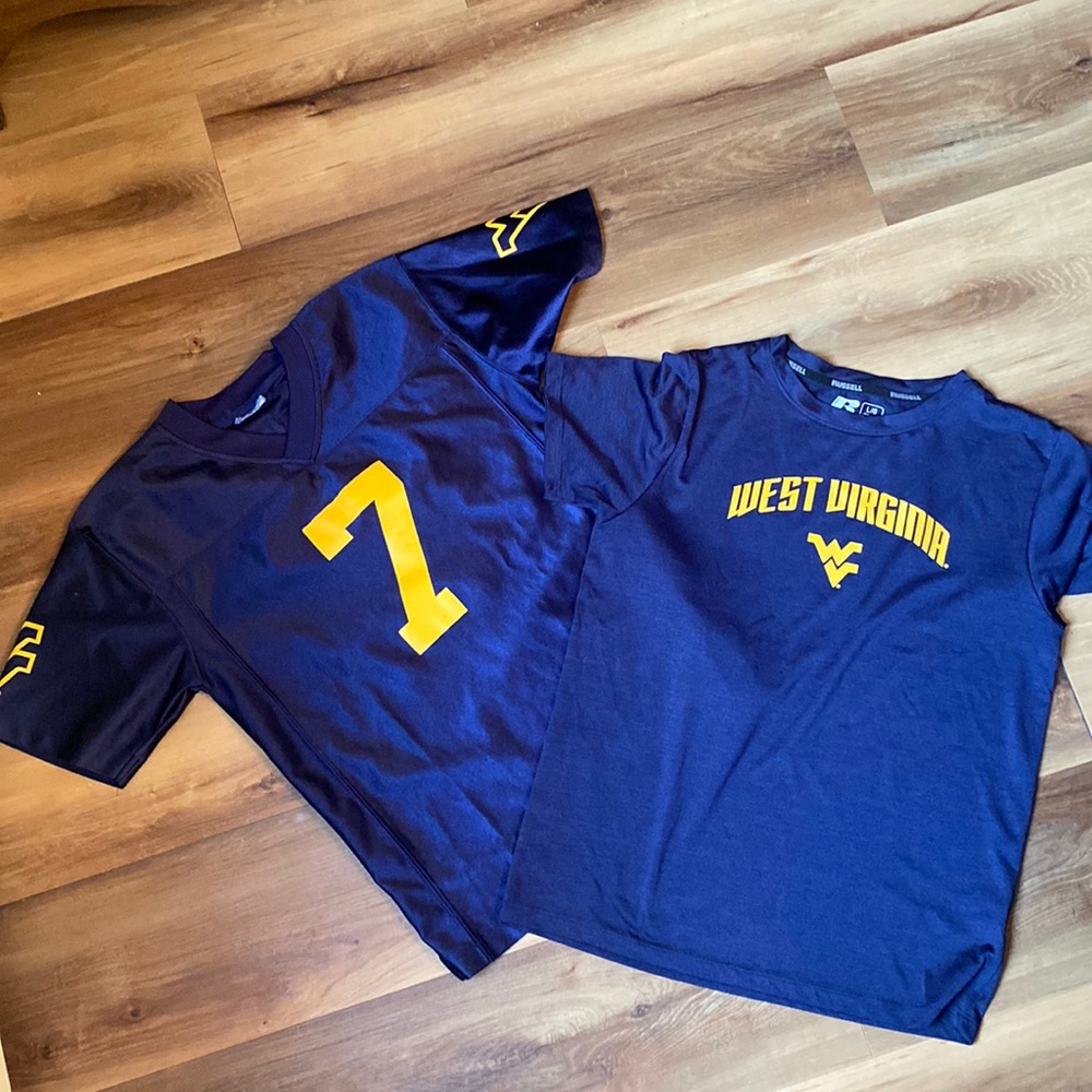 Youth large WV Mountaineers Jersey and t shirt